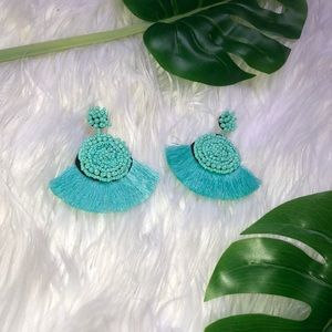 Turquoise tassel earrings NWOT